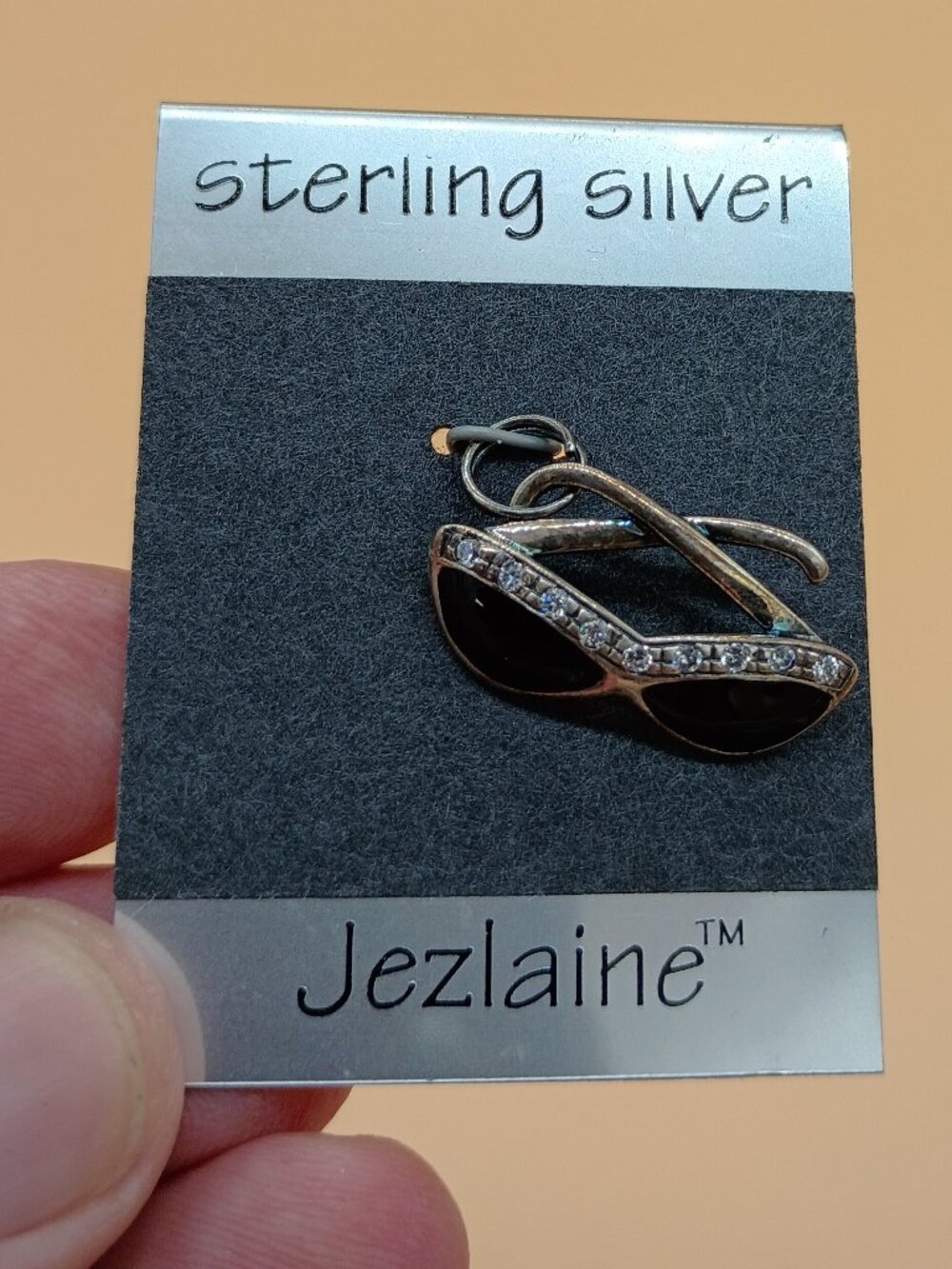 Jezlaine Sterling Silver Charm/Pendant Sunglasses Retro 925 NWT